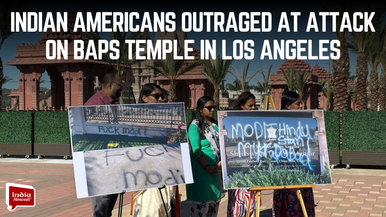Indian Americans Outraged Over Attack on BAPS Temple in Los Angeles 